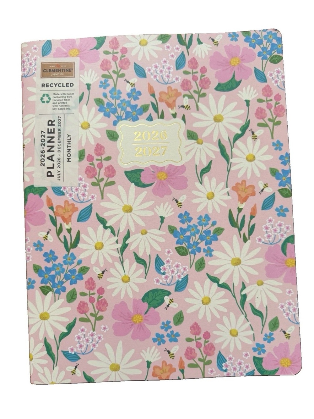 Clementine Paper inc. 17-month Large Size Planner 11x9” Pink Floral 2026-2027